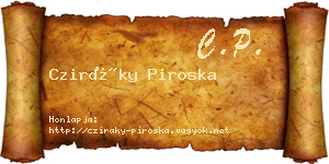 Cziráky Piroska névjegykártya